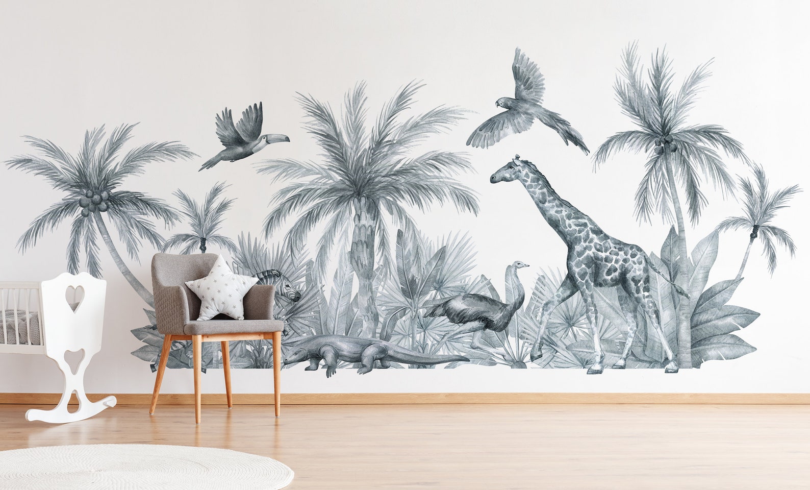 Kids Wallpaper With Jungle Animals Safari Peel and Stick - Etsy
