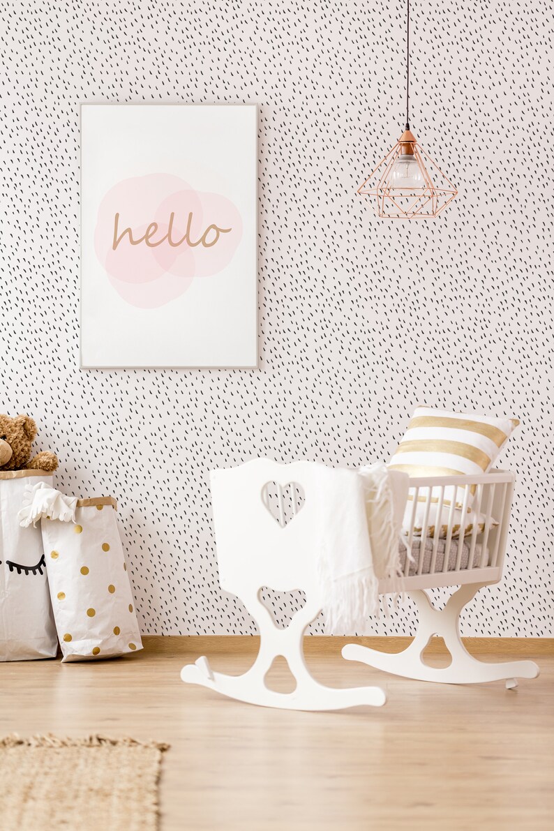 Abstract nursery wallpaper temporary removable wallpaper Etsy