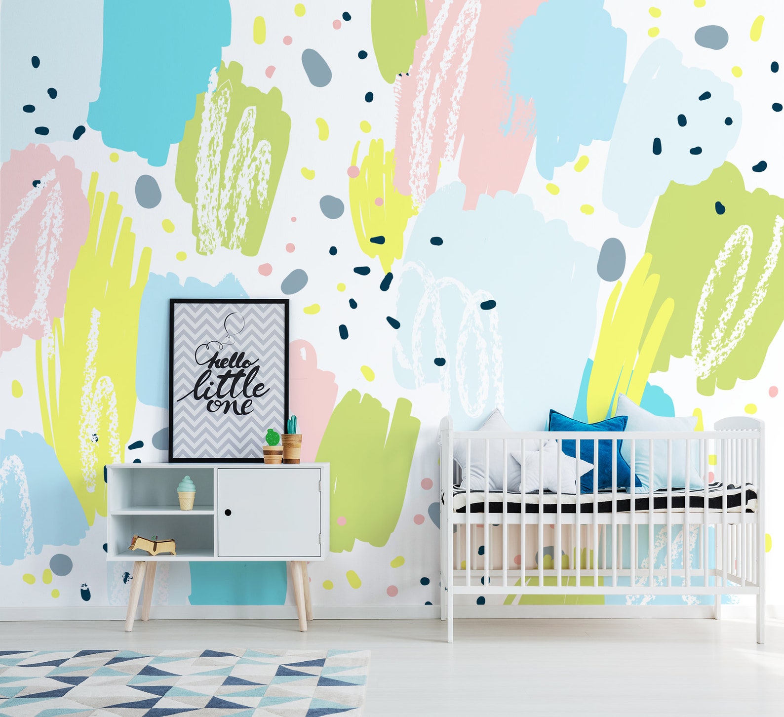 Colorful Removable Wallpaper Abstract Wallpaper Nursery | Etsy