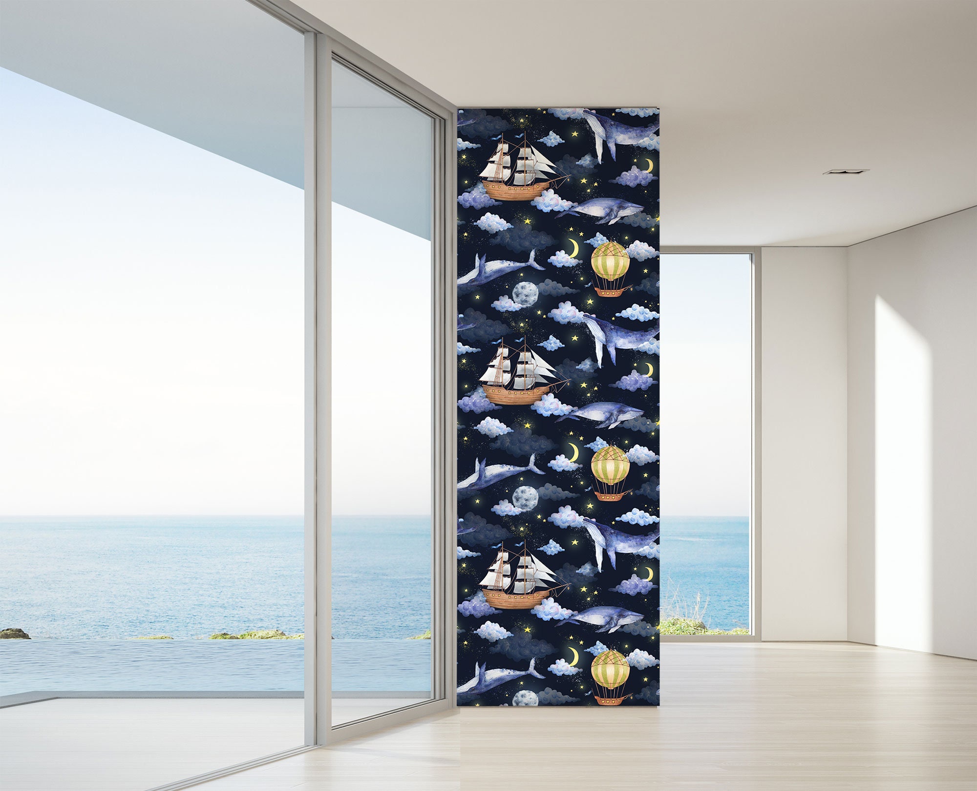 Fantasy Nursery Kids Wallpaper, Watercolor Pattern Wall Mural, Peel and ...