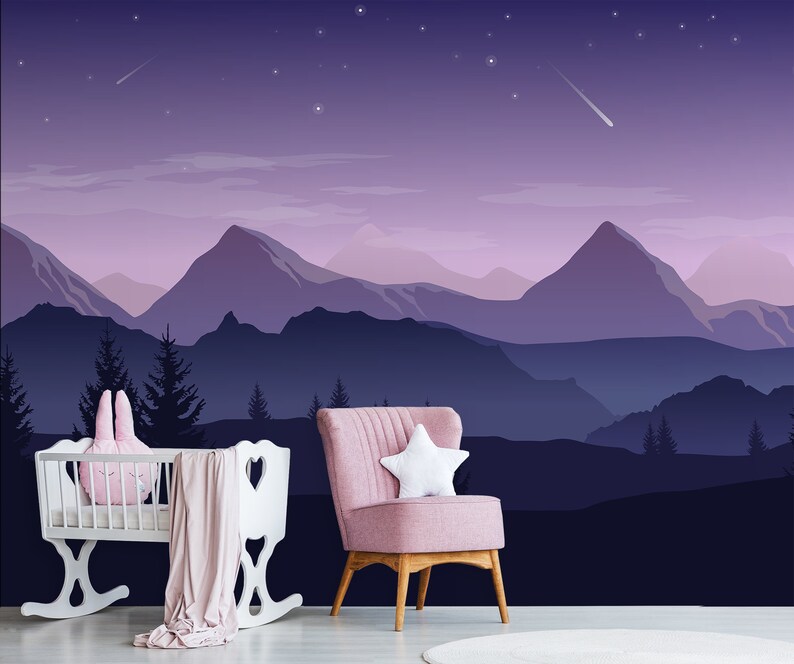 Mountain Wallpaper for Nursery Room Peel and Stick Wall - Etsy
