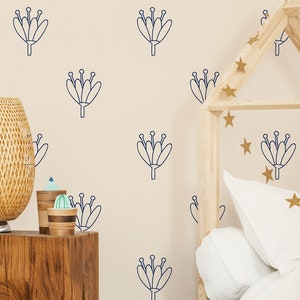 Nursery retro wallpaper with little flowers, peel and stick wall mural, removable kids wallpaper, home decor