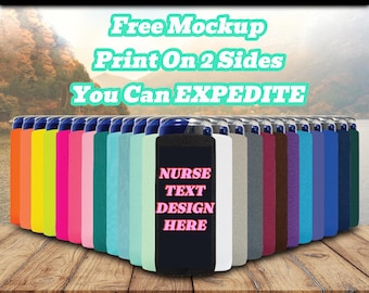 Personalized Nurse Slim Can Cooler Sleeve, Skinny 4mm Neoprene Nurse Gift, Graduation, Mom, Nurse To Be, Student, Funny Custom favors QPN
