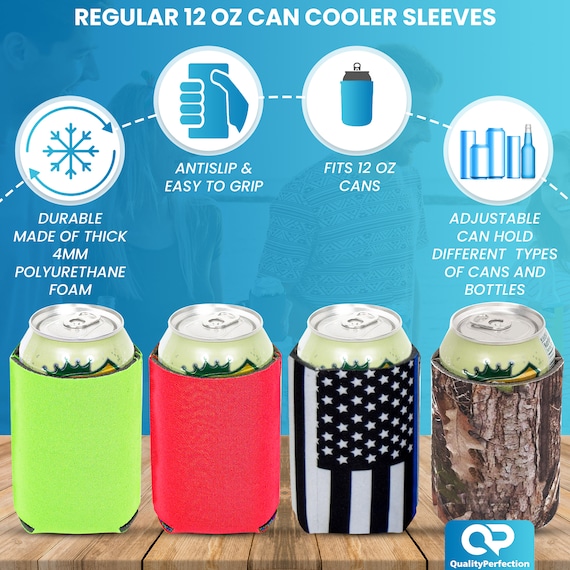 Blue Star Slim Can Cooler | 12 oz Can Cooler | Can Coolie | Can Holder |  Neoprene Can Cooler | Insulating Sleeve