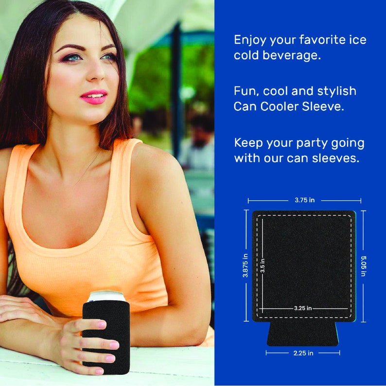 Personalize Can Cooler Sleeves 12 oz Regular Size Full Color Custom Premium 4mm Neoprene Blank Drink Beer Coolers, Beverage Can Holder QP2 image 5