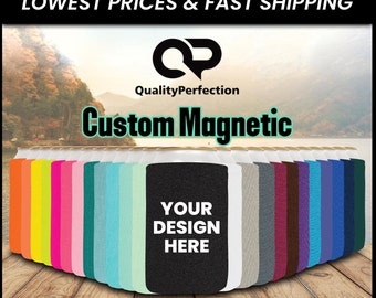 Personalize Magnetic Can Cooler Sleeve Regular 4mm Neoprene Beer Custom Holder 12 oz Full Color- 3 MAGNETS, 2-5 Days Turnaround Time QPMAG