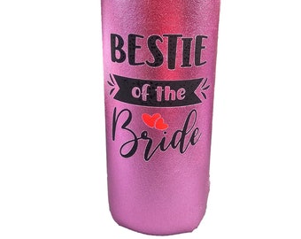 Bestie Of The Bride Slim / Regular Can Cooler Sleeves, Premium 4mm Neoprene Drink Beer Coolers, 12 oz Can Holder (QP46)