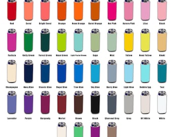 Slim Can Sleeves (Pack of 12 ) Skinny Blank Neoprene Beer Coolers, Compatible with 12oz Slim Cans - Free Shipping