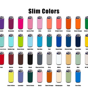 Slim Can Sleeves (Pack of 12 ) Skinny Blank Neoprene Beer Coolers, Compatible with 12oz Slim Cans - Free Shipping