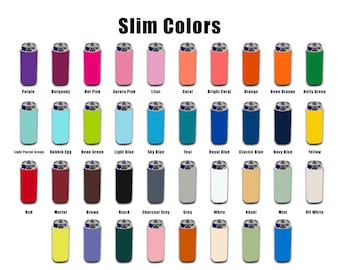 Slim Can Sleeves (Pack of 12 ) Skinny Blank Neoprene Beer Coolers, Compatible with 12oz Slim Cans - Free Shipping