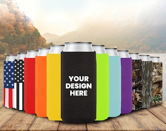 Personalize 16 oz Can Cooler 4mm Neoprene Sleeves, Tallboy Can Holder, Full Color Custom Recreate Any Design Print Both Sides No Extra Fee