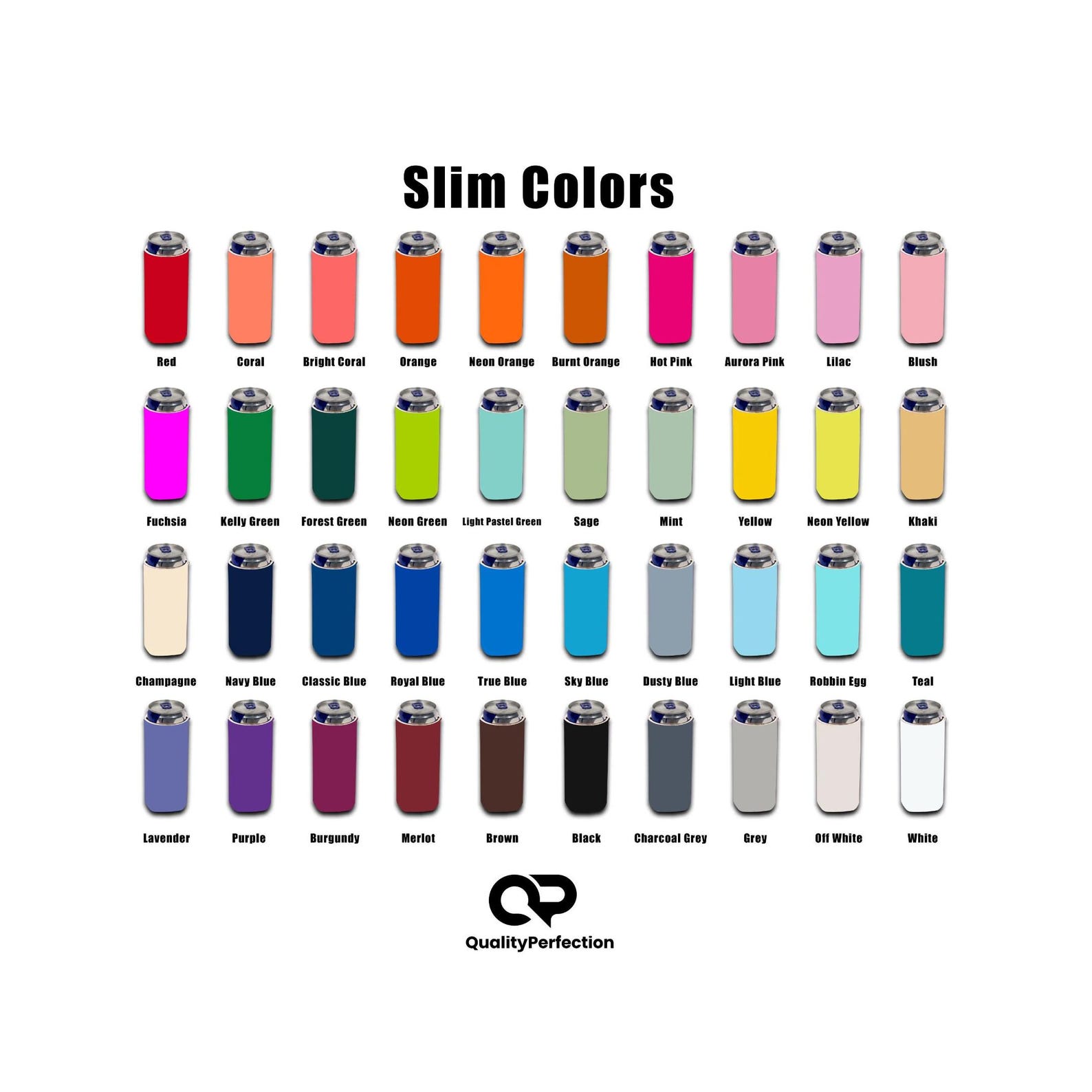 50 Slim Can Cooler Sleeves Skinny Blank 4mm Thick Neoprene Beer Coolers Compatible with 12 oz Slim Cans  Wholesale