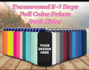 Personalize Slim Neoprene Can Cooler 4mm Sleeves, Full Color, Recreate Custom Designs Print Both Sides Logo Print 5-7 Days