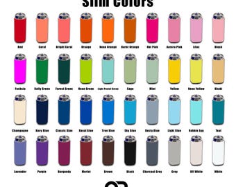 Slim Can Sleeves (Pack of 6 ) Skinny Blank Neoprene Beer Coolers, Compatible with 12oz Slim Cans - Free Shipping