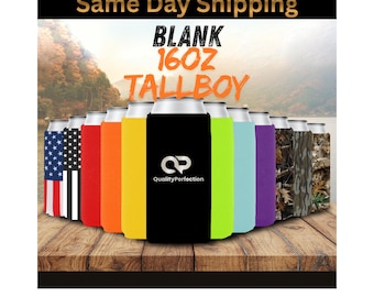 16 oz Tallboy Can Cooler, 4mm Neoprene Drink Sleeve, Blank Holder