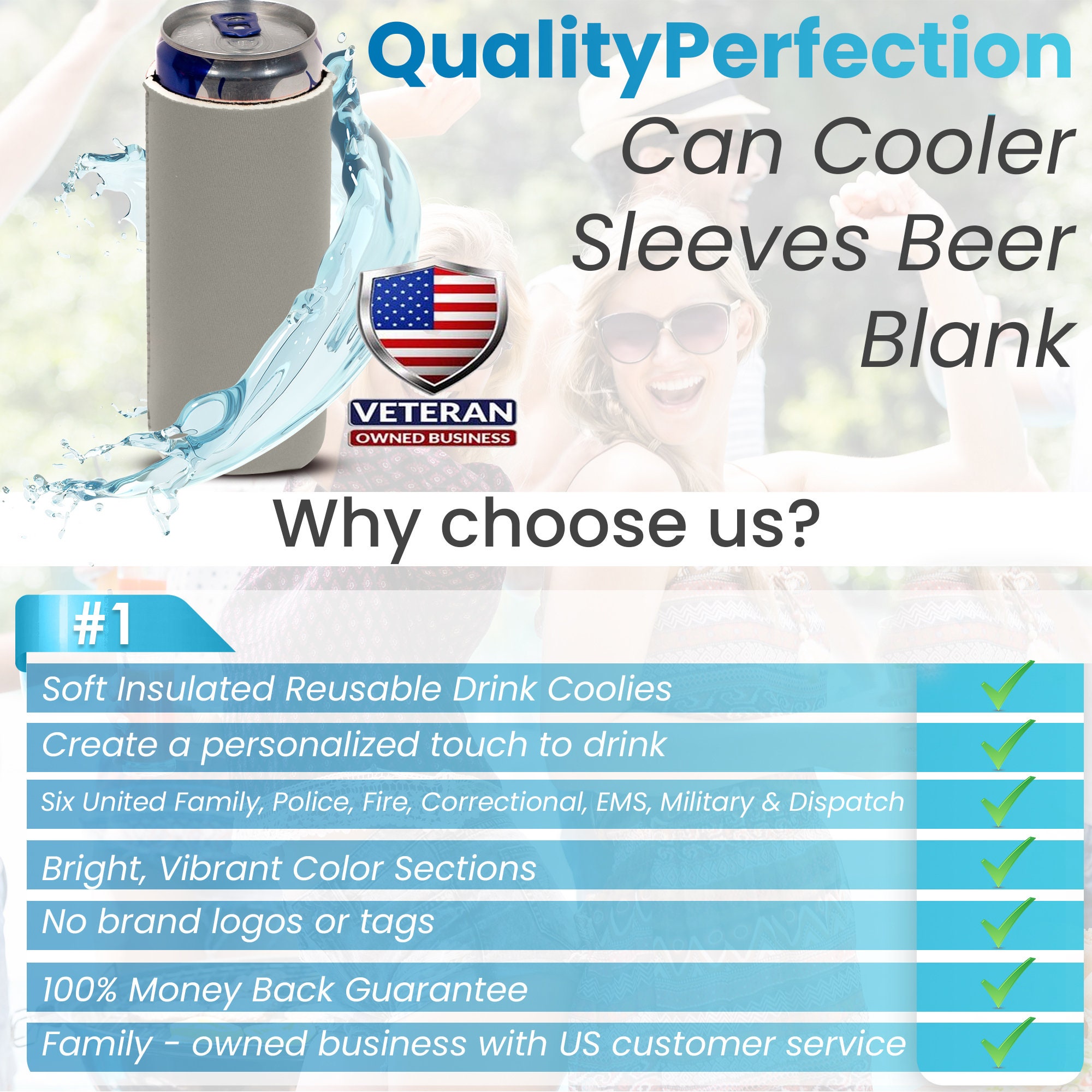  QualityPerfection Slim Can Cooler Sleeves, Beer/Energy
