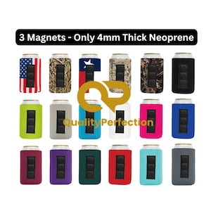 Magnetic Can Cooler Sleeve Premium 4mm Neoprene Regular size 12 oz Insulation - 3 MAGNETS, Can Hold Up to 1.5 Pound - 1 Unit - 6 for Tie Dye