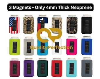 Magnetic Can Cooler Sleeve Premium 4mm Neoprene Regular size 12 oz Insulation - 3 MAGNETS, Can Hold Up to 1.5 Pound - 1 Unit - 6 for Tie Dye