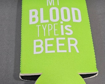 My Blood Type Is Beer Personalized Can Cooler Sleeves Party Favors Custom For Supplies Decorations Hugger - Free Shipping QualityPerfection