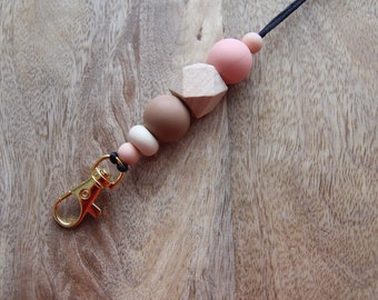 Peachy Keen / Lanyard / Silicone Bead Lanyard / Teacher Lanyard / Nurse Lanyard / Teacher Gift