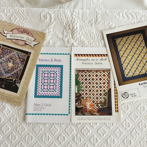 Choose From 4 Quilt Pattern Designs. Millennium Quilt or Patches and Rails by or Precious Gems, or Earth to Heaven by Duck Soup.