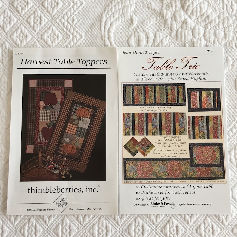 Table Toppers, Runners and Placemats. Choose Your Pattern. Harvest Table Toppers by