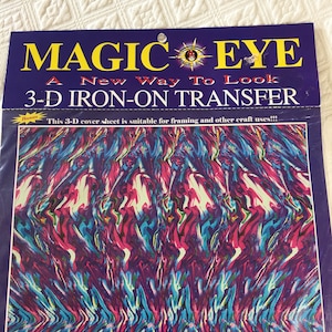 T-Shirt-Transfers. Magisches Auge 3-d-Eisen-On Transfer. Eine neue Art zu sehen. Durch die Wirbel von Farbe zu starren, und Sie sehen Geomatic Keil.