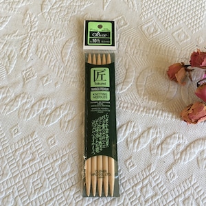 Clover 7&quot; Size 10 1/2 Knitting Needles of Takumi Bamboo Premium. Light Weight 5 Knitting Needles.