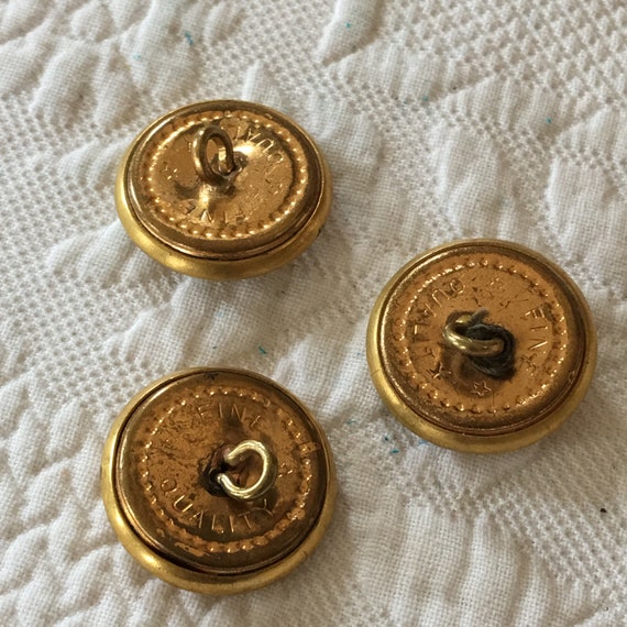 VINTAGE Brass Buttons with Greek Sun God Faces on Red BUTTONS Card