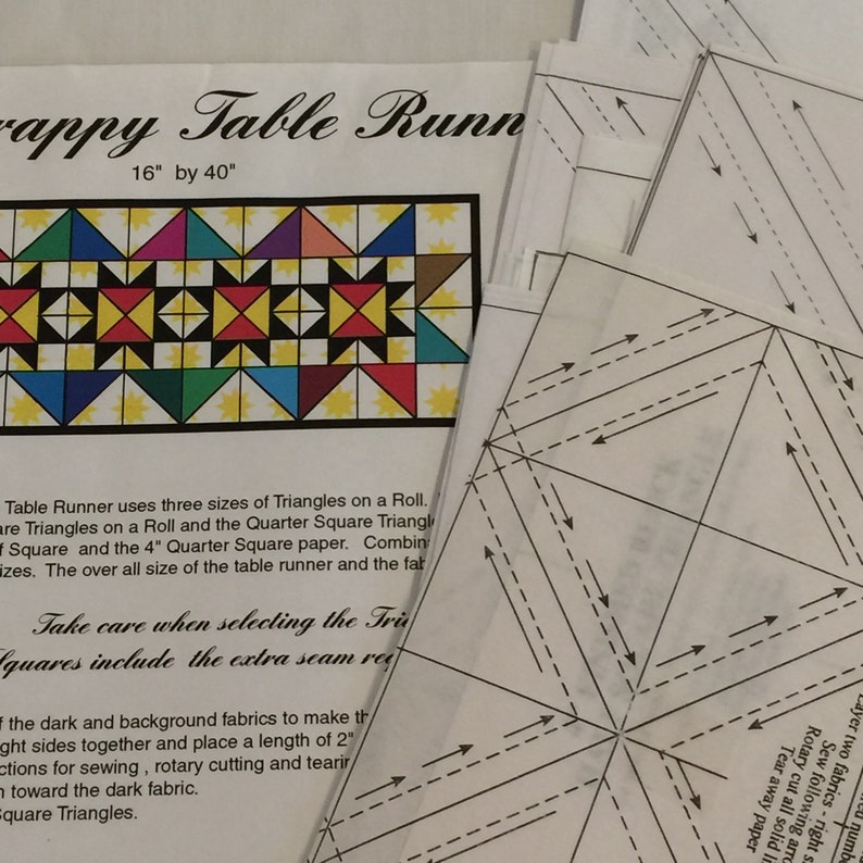 Triangle Table Runner Design Scrappy Table Runner. Designed to Teach You How to Use Both the Half ...