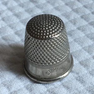 Vintage Size 10 Silver Tone Sewing Thimble. Great Sewing Thimble to Protect Your Finger While Stitching. Made in Germany.