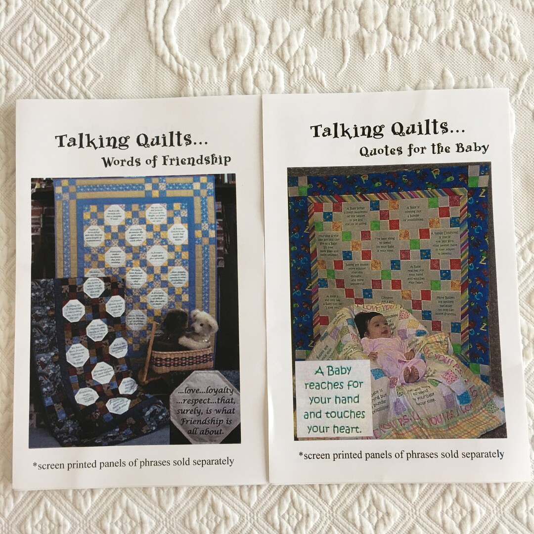 Talking Quilts Quilt Pattern. Screen Printed Panels Sold Etsy