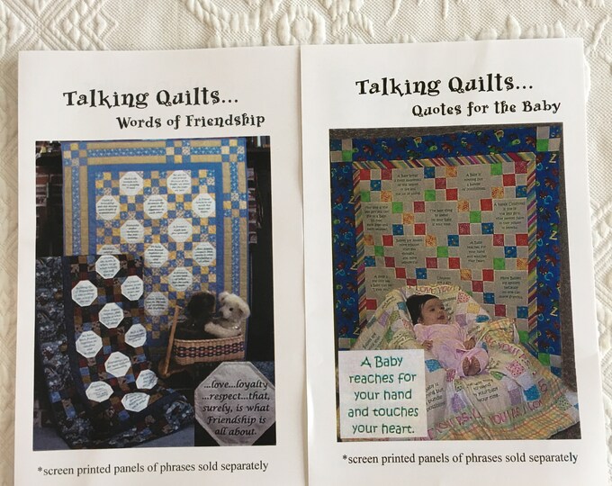 Talking Block Pattern Talking Quilts Quilt Pattern. Screen Printed Panels Sold Separately ...