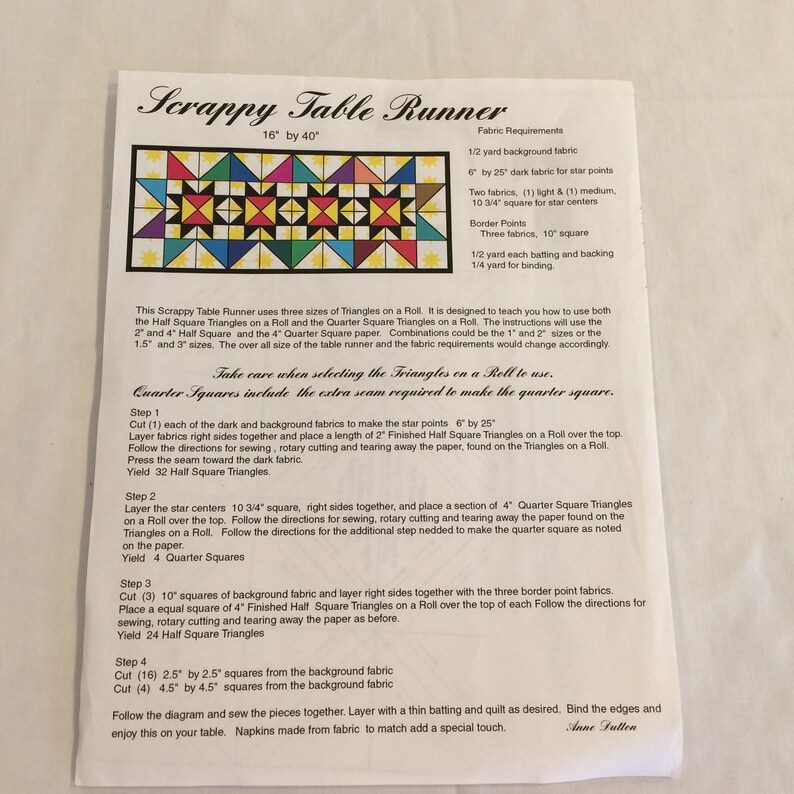 Scrappy Table Runner. Designed to Teach You How to Use Both the Half ...