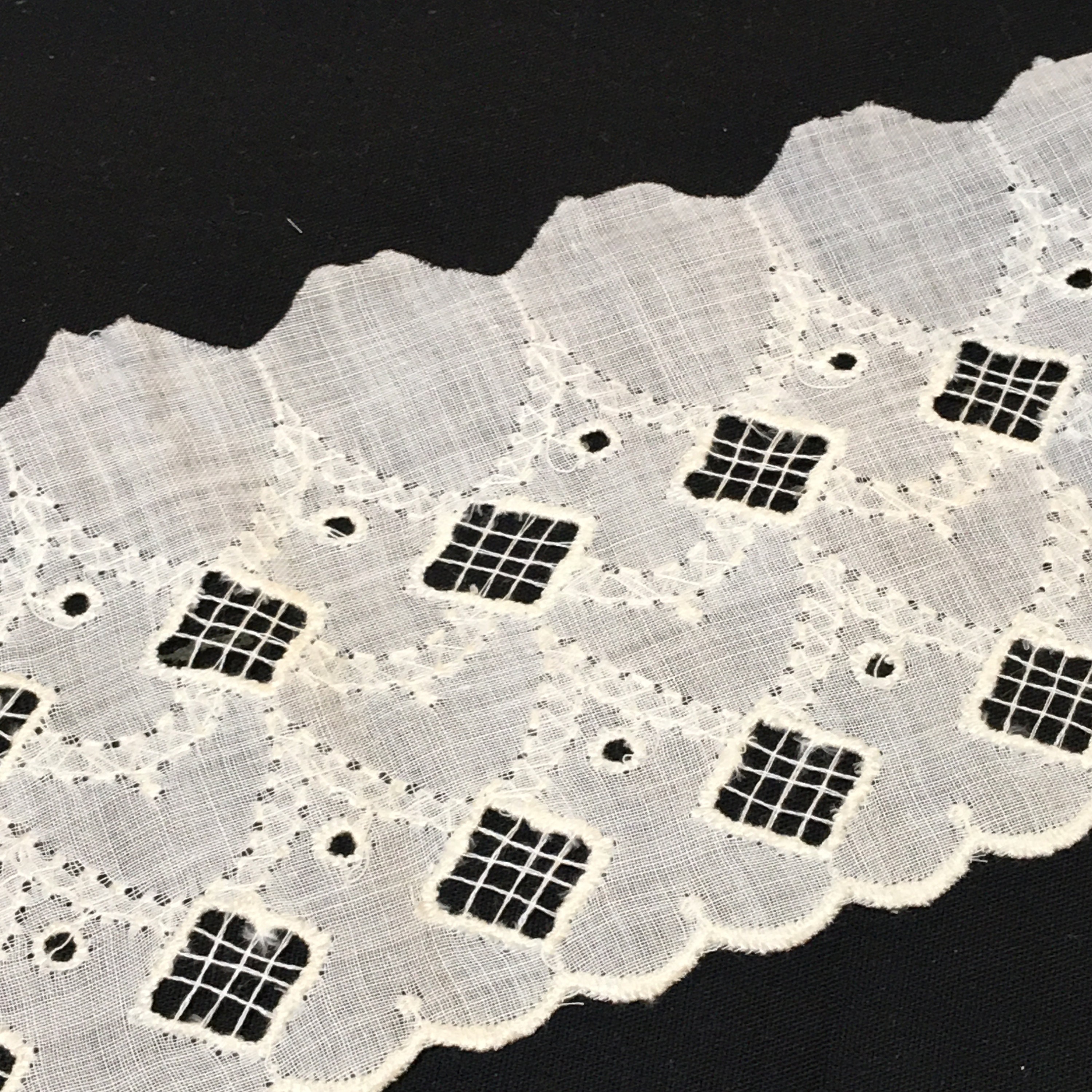 4-1/4 Inch Wide Cotton Embroidered Eyelet Lace Fabric Trimming Pack of 14 Yards 