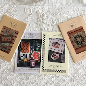 Choose From 4 Autumn Quilt Patterns. Harvest Time, Paper Piecing, or Happy Halloween, or Leaves of Autumn or Fall Wreath Paper Piecing.
