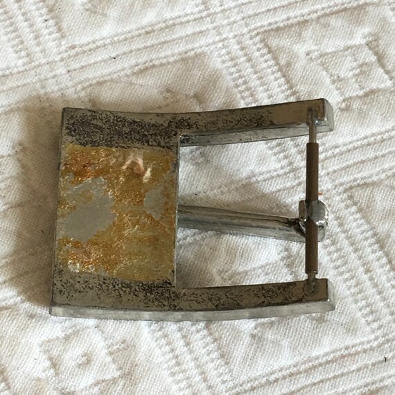 Vintage Rhinestone and Silver Metal Belt. Square Silver Tone  display picture 3