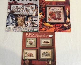 Farm or Animal Designs in Counted Cross Stitch Designs. Choose The Bunnie Hutch or Fall Harvesttime or R.F.D. Mill, Barns and Houses.