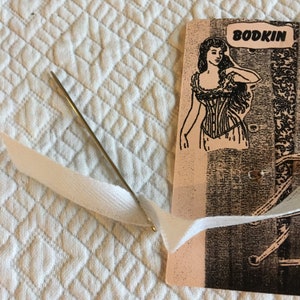 Bodkin for Insertion of Cord, Ribbon, Elastic or Cording. Sewing Notion to Help Insert in Fabric Channels.  Needle Shaped Bodkin.
