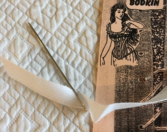 Bodkin for Insertion of Cord, Ribbon, Elastic or Cording. Sewing Notion to Help Insert in Fabric Channels.  Needle Shaped Bodkin.