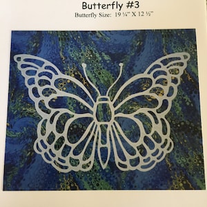 Butterfly #3 Cutwork Applique Pattern. Reverse or Needle-turn Applique Technique With Two Fabrics. Great Carry Around Project.