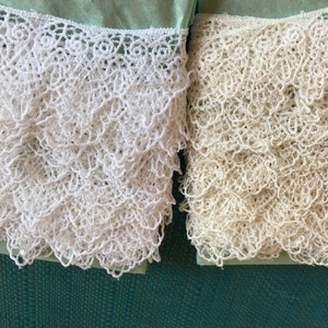 Vintage Machine Lace With Pointed Scalloped Edge. Choose White or Off White Color. Choose Length.