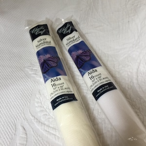 Charles Craft Aida Cloth. 16 Count Cross Stitch Fabric 30&quot; X 36&quot; in White or Off White. Roll of Aida Cloth for Large Projects. Choose Color.
