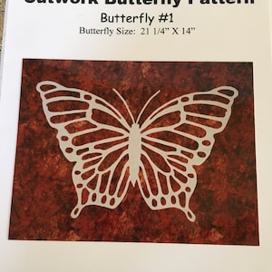 Butterfly #1 Cutwork Applique Pattern. Reverse or Needle-turn Applique Technique With Two Fabrics. Great Carry Around Project.