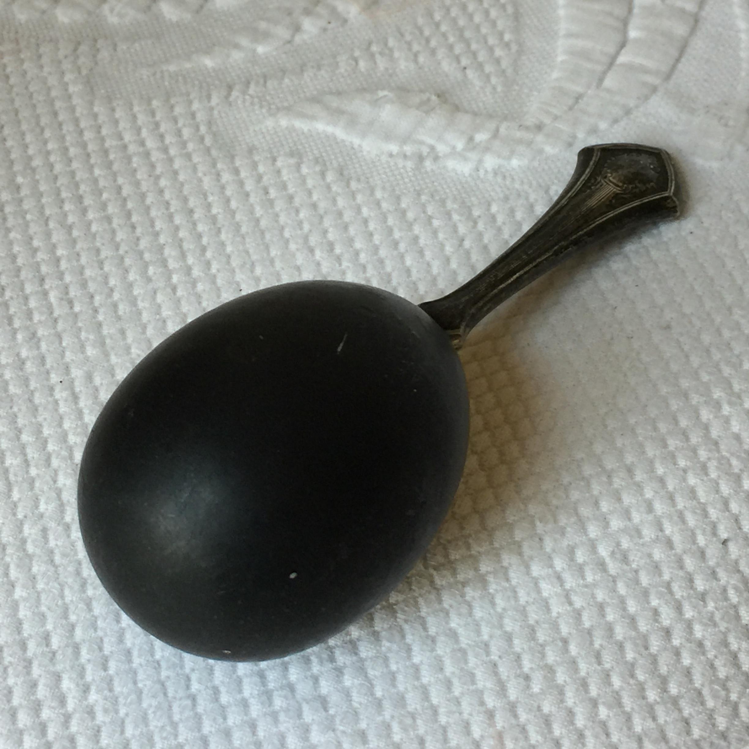 Antique Victorian Darning Egg With Sterling Silver Handle With Etching ...