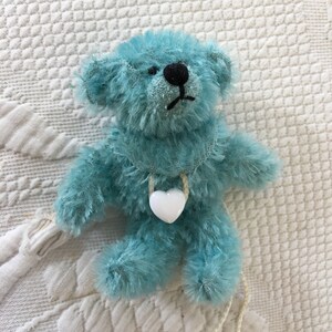 Mohair Teddy Bear Thimble Holder Necklace: Handmade Sewing Accessory.