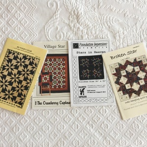 Star Quilt Patterns. Choose Your Star Pattern. Hunter&#39;s Star, Sew Wonderful Dreams, Village Star, Stars in Heaven and Broken Star Log Cabin.
