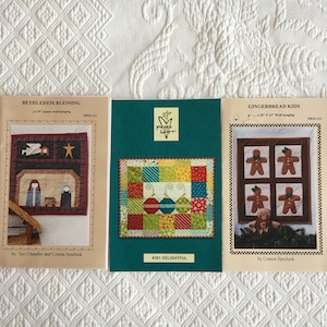 Christmas Quilt Wall Hanging. Choose Your Pattern: Bethlehem Blessing Nativity, Delightful Christmas Balls, or Gingerbread Kids.