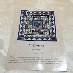Vintage 1996 Adirondack Wallhanging Pattern or Choose Nature&#39;s Symphony. Pamphlet Quilt Instructions and Pattern.