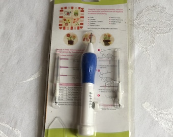 Vintage Needle Punching Kit. Handle with Three Accessories. Create 3-Dimensional Embroidered Designs on Almost Anything.